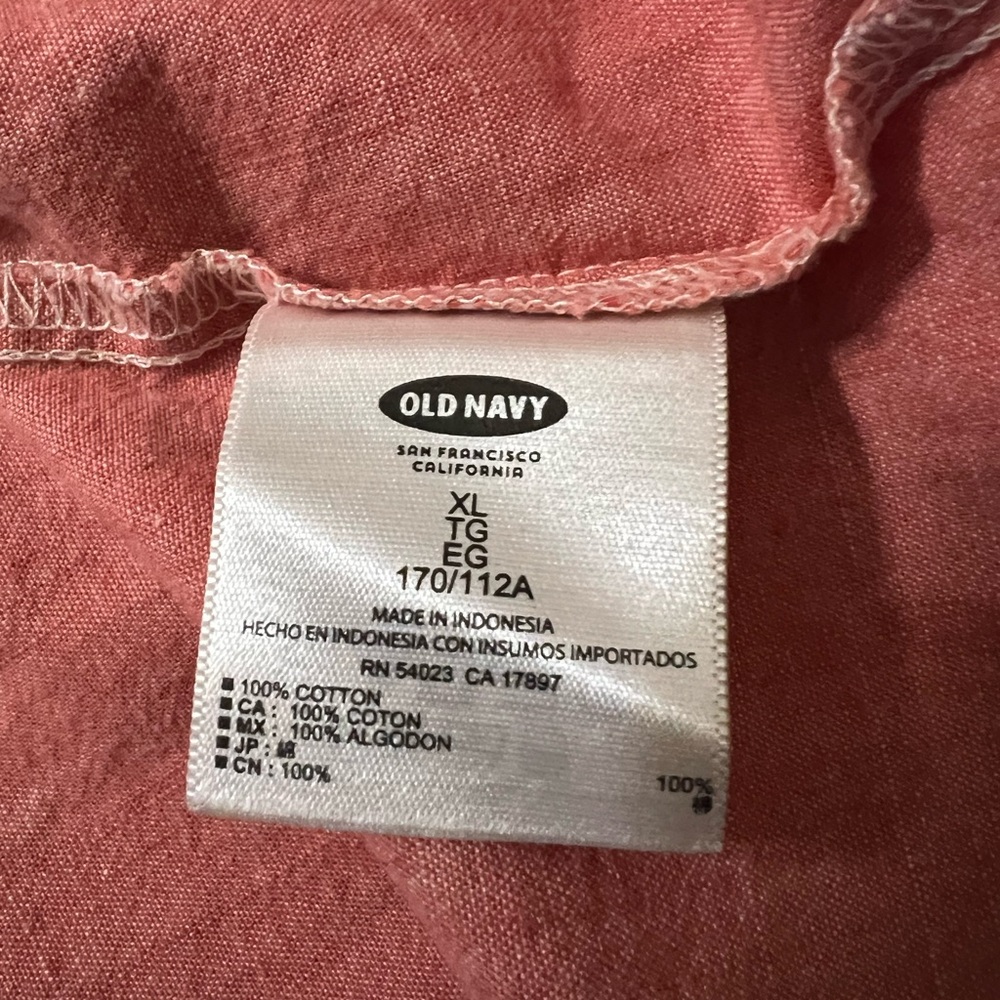 Old Navy Women’s Denim Soft Pink Button-Up Shirt Size XL - Picture 9 of 9